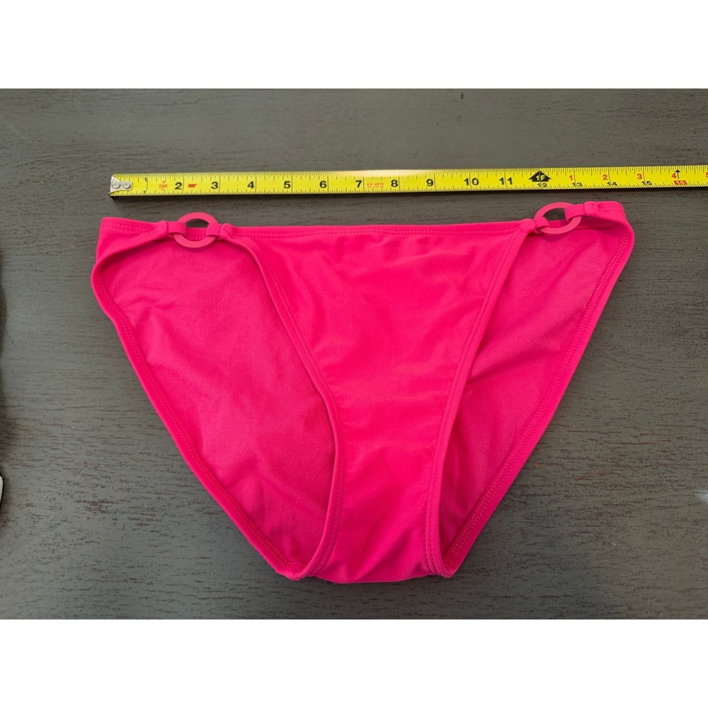 Shade & Shore Hot Pink Ring Detail Bikini Bottoms Size S 4-6 Low Rise Swimwear